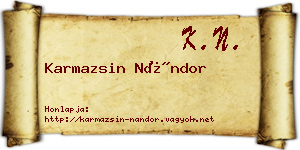 Karmazsin Nándor névjegykártya
