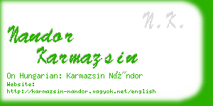 nandor karmazsin business card